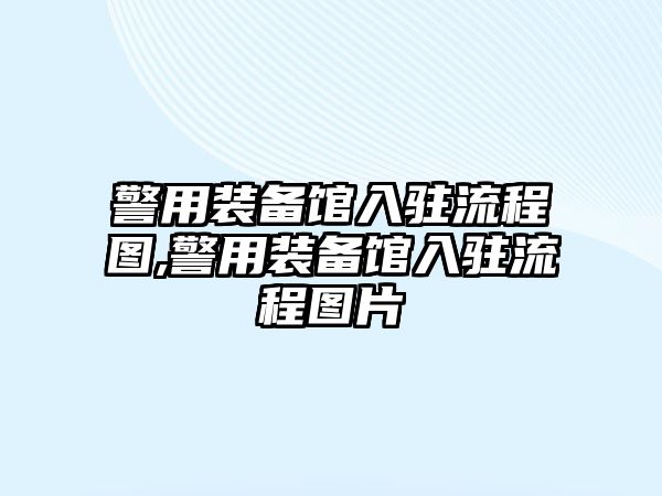 警用裝備館入駐流程圖,警用裝備館入駐流程圖片