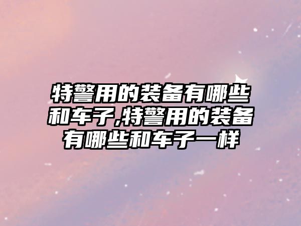 特警用的裝備有哪些和車子,特警用的裝備有哪些和車子一樣