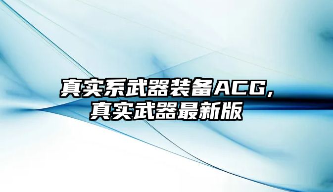 真實(shí)系武器裝備ACG,真實(shí)武器最新版