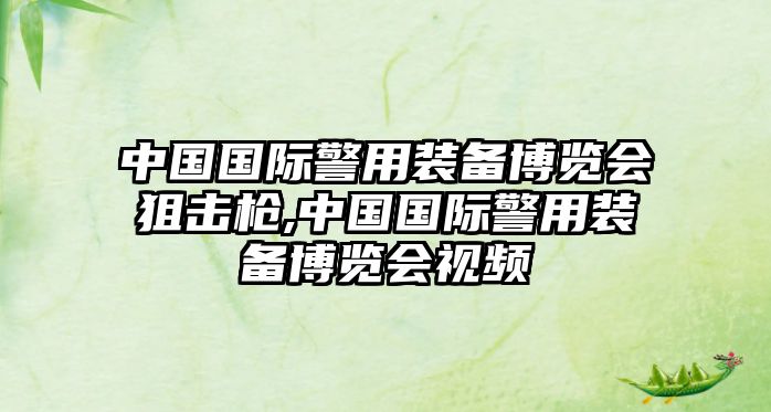 中國(guó)國(guó)際警用裝備博覽會(huì)狙擊槍,中國(guó)國(guó)際警用裝備博覽會(huì)視頻