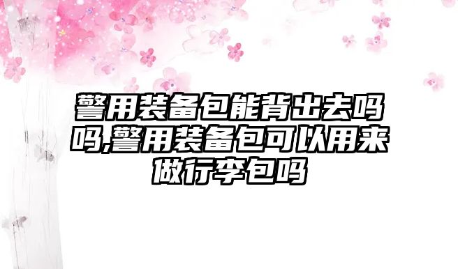 警用裝備包能背出去嗎嗎,警用裝備包可以用來做行李包嗎