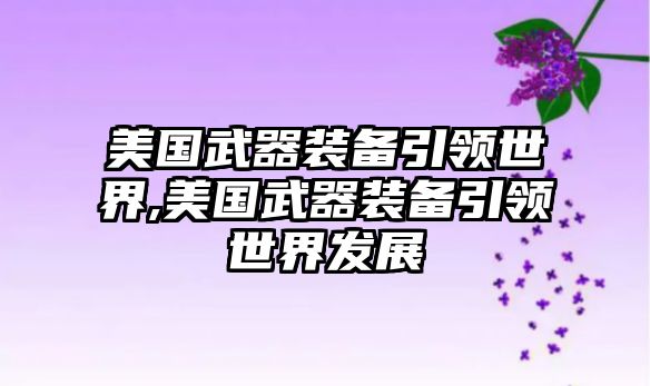 美國武器裝備引領世界,美國武器裝備引領世界發(fā)展