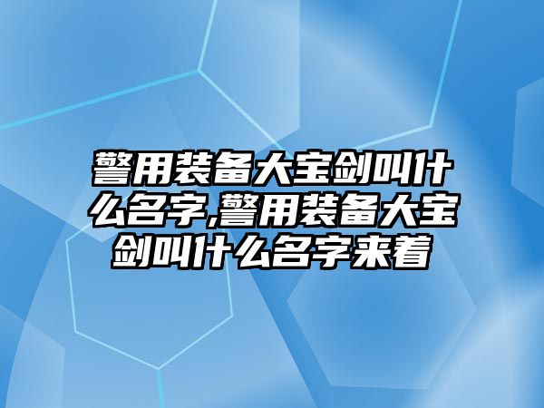 警用裝備大寶劍叫什么名字,警用裝備大寶劍叫什么名字來著