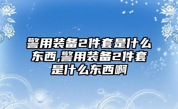 警用裝備2件套是什么東西,警用裝備2件套是什么東西啊