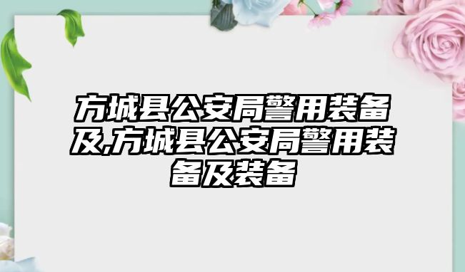 方城縣公安局警用裝備及,方城縣公安局警用裝備及裝備