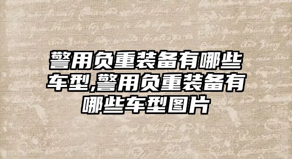 警用負重裝備有哪些車型,警用負重裝備有哪些車型圖片