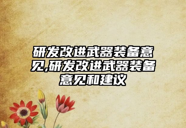 研發(fā)改進(jìn)武器裝備意見(jiàn),研發(fā)改進(jìn)武器裝備意見(jiàn)和建議