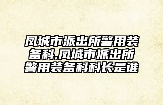 鳳城市派出所警用裝備科,鳳城市派出所警用裝備科科長是誰