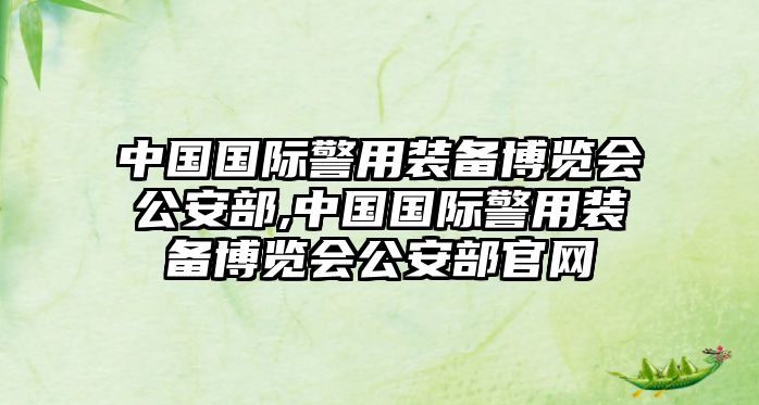 中國國際警用裝備博覽會公安部,中國國際警用裝備博覽會公安部官網