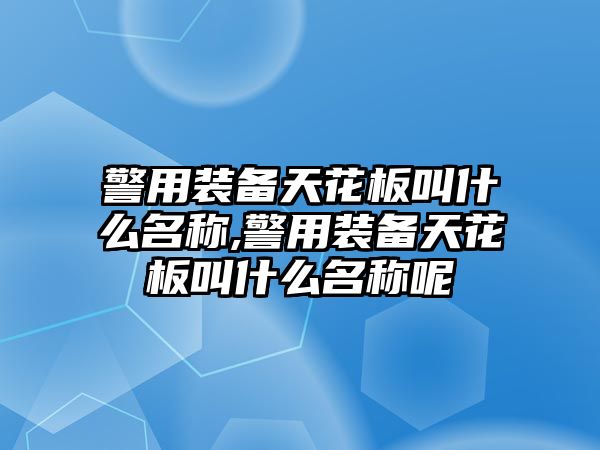 警用裝備天花板叫什么名稱,警用裝備天花板叫什么名稱呢