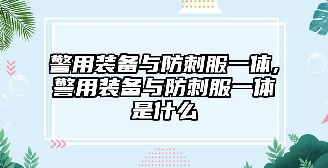 警用裝備與防刺服一體,警用裝備與防刺服一體是什么