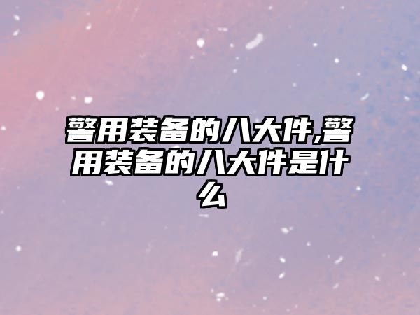 警用裝備的八大件,警用裝備的八大件是什么