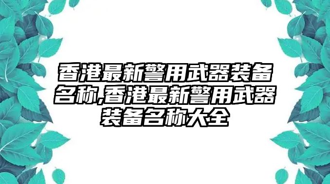 香港最新警用武器裝備名稱,香港最新警用武器裝備名稱大全