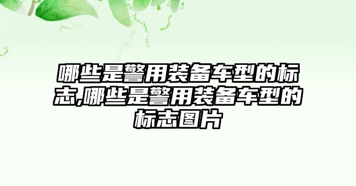 哪些是警用裝備車型的標(biāo)志,哪些是警用裝備車型的標(biāo)志圖片