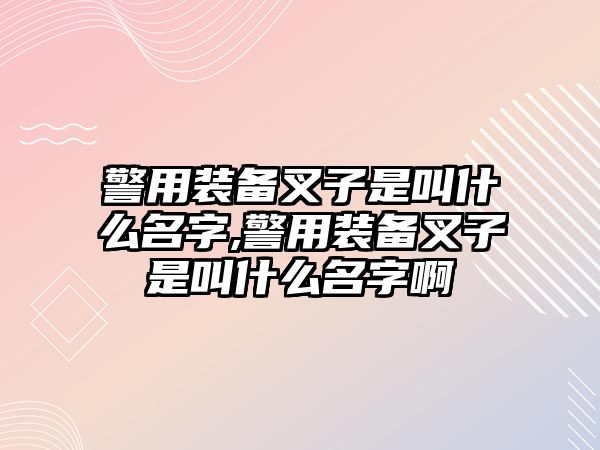 警用裝備叉子是叫什么名字,警用裝備叉子是叫什么名字啊