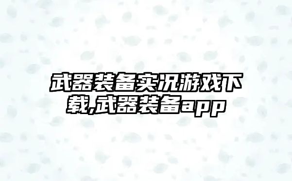 武器裝備實況游戲下載,武器裝備app