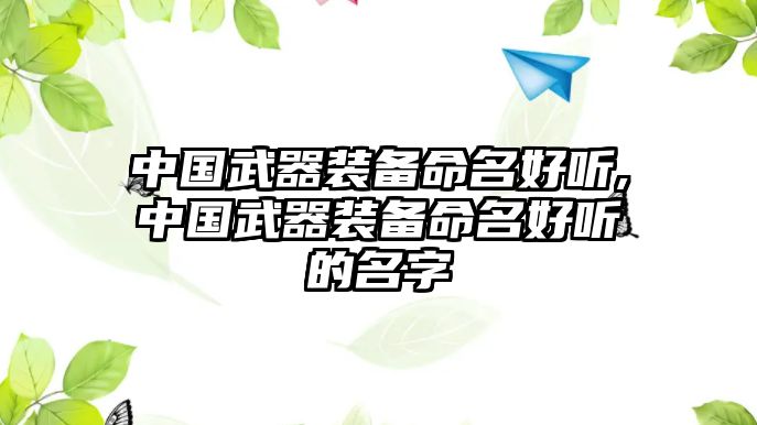 中國(guó)武器裝備命名好聽,中國(guó)武器裝備命名好聽的名字