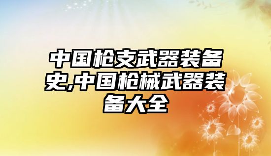 中國槍支武器裝備史,中國槍械武器裝備大全