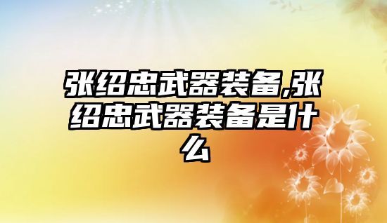 張紹忠武器裝備,張紹忠武器裝備是什么