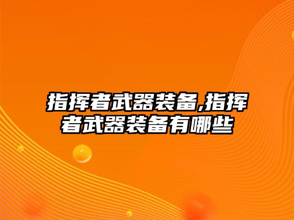 指揮者武器裝備,指揮者武器裝備有哪些