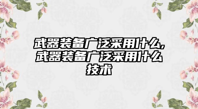 武器裝備廣泛采用什么,武器裝備廣泛采用什么技術(shù)