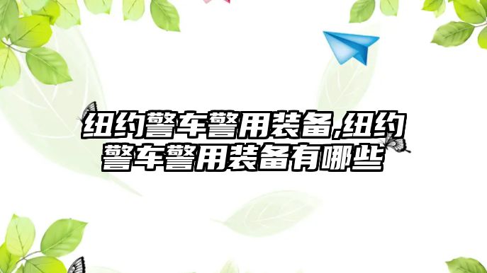 紐約警車警用裝備,紐約警車警用裝備有哪些