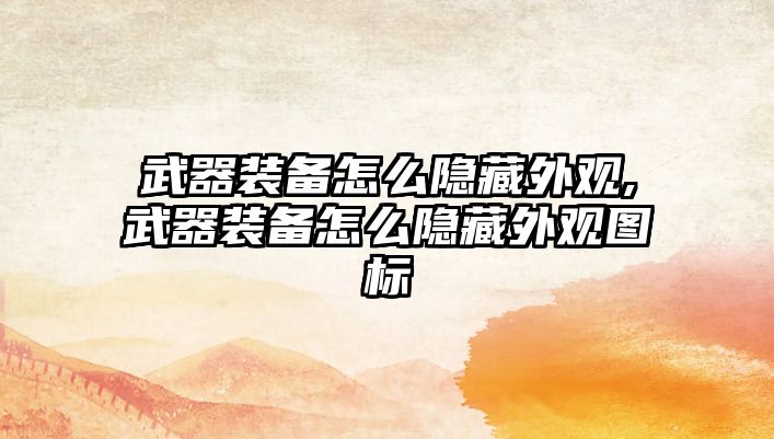 武器裝備怎么隱藏外觀,武器裝備怎么隱藏外觀圖標