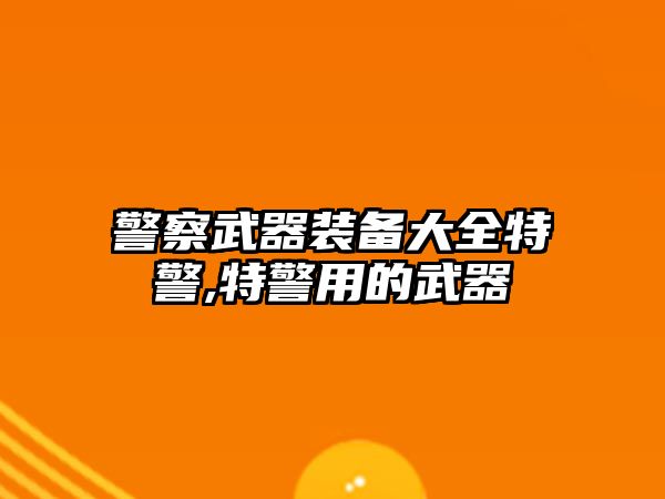 警察武器裝備大全特警,特警用的武器