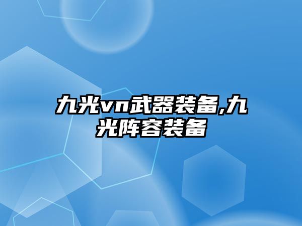 九光vn武器裝備,九光陣容裝備