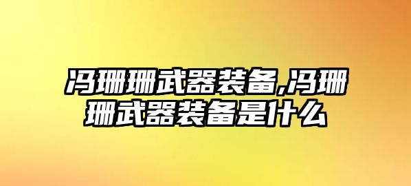 馮珊珊武器裝備,馮珊珊武器裝備是什么