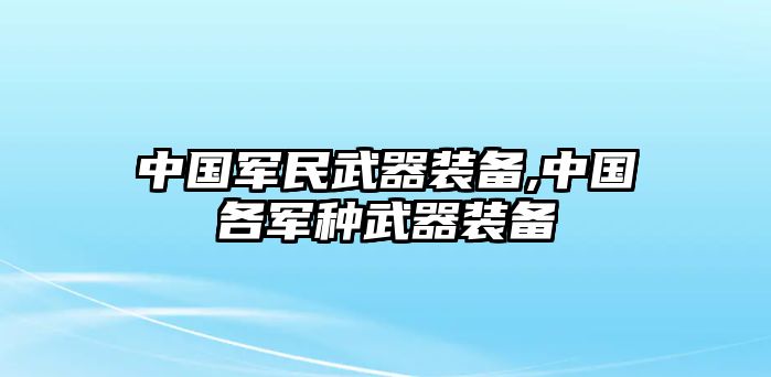 中國(guó)軍民武器裝備,中國(guó)各軍種武器裝備