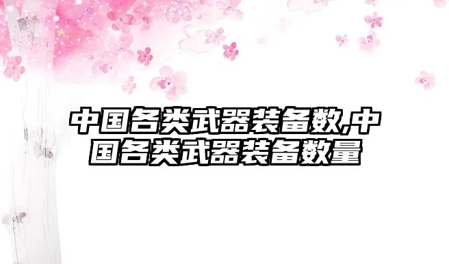 中國各類武器裝備數,中國各類武器裝備數量