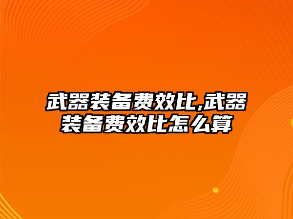 武器裝備費效比,武器裝備費效比怎么算