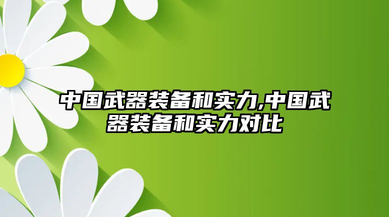 中國武器裝備和實力,中國武器裝備和實力對比