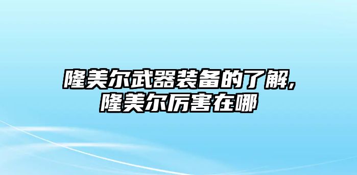 隆美爾武器裝備的了解,隆美爾厲害在哪