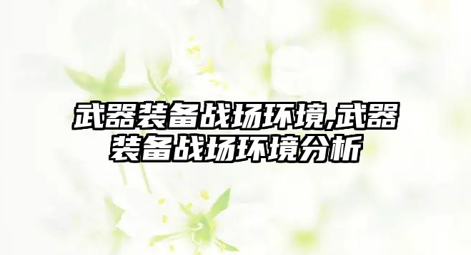 武器裝備戰場環境,武器裝備戰場環境分析