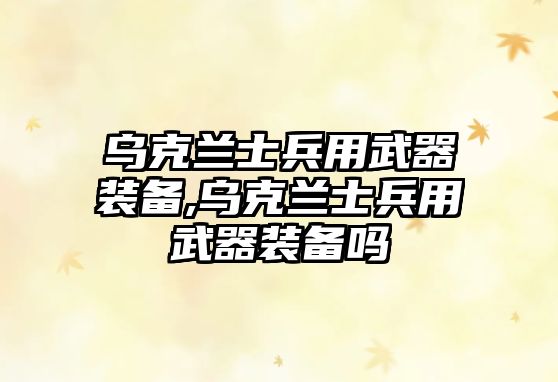 烏克蘭士兵用武器裝備,烏克蘭士兵用武器裝備嗎