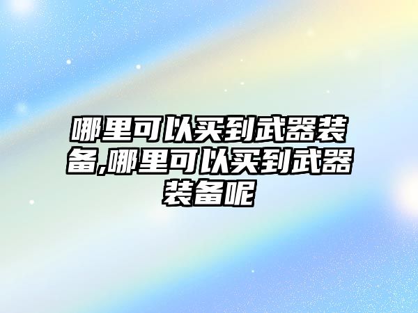 哪里可以買到武器裝備,哪里可以買到武器裝備呢