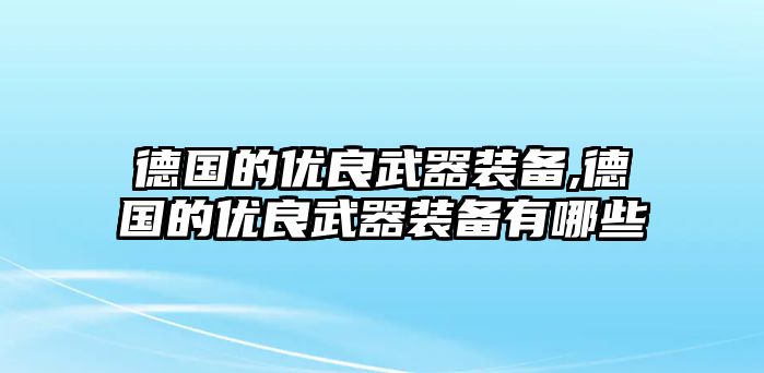 德國(guó)的優(yōu)良武器裝備,德國(guó)的優(yōu)良武器裝備有哪些